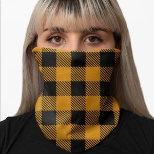 Black & Yellow Lumberjack Plaid Wrap Neck Gaiter
